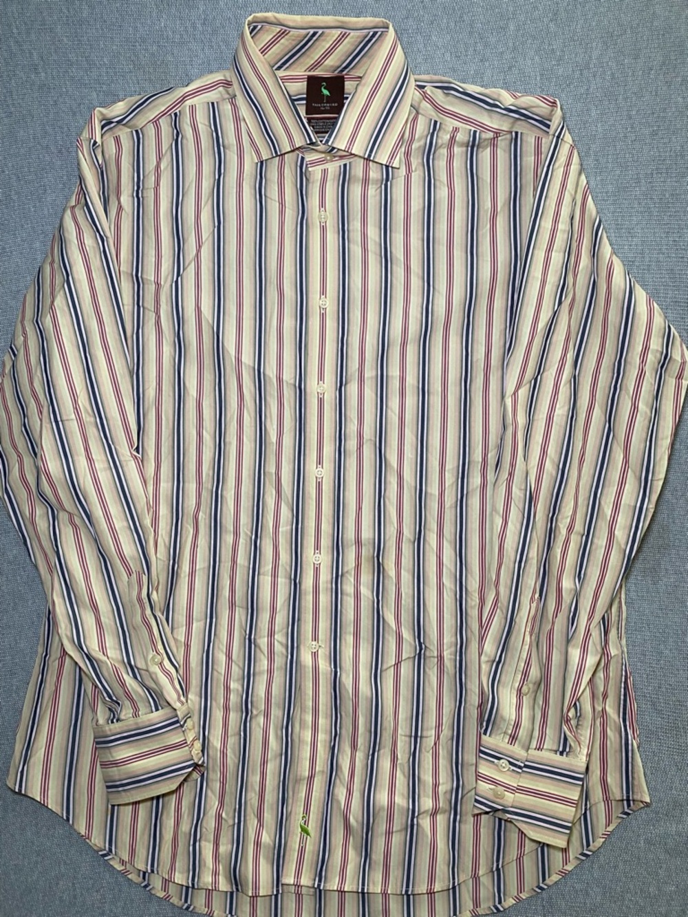 Tailorbyrd Men's Multi Color Striped Cotton Casual Shirt XL
